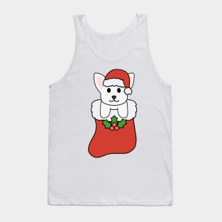 Christmas White Chihuahua Stocking Tank Top